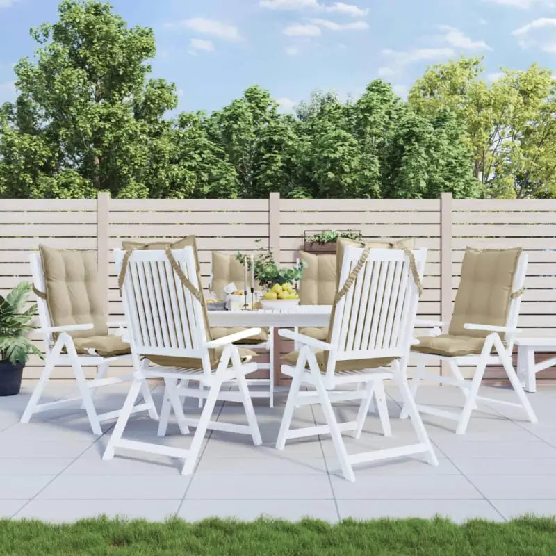 Stoelkussens met hoge rug van oxford stof voor een frisse uitstraling - Beige / 6 / with 2 elastic straps - Stoelkussens