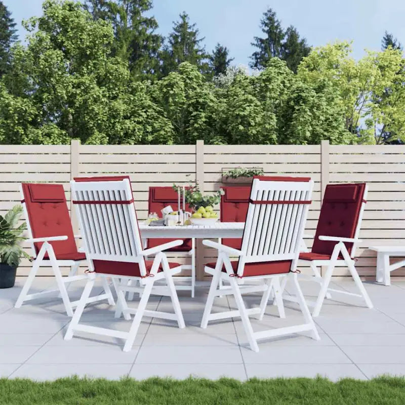 Stoelkussens met hoge rug van oxford stof voor frisse uitstraling - Wijnrood / 6 - Stoelkussens