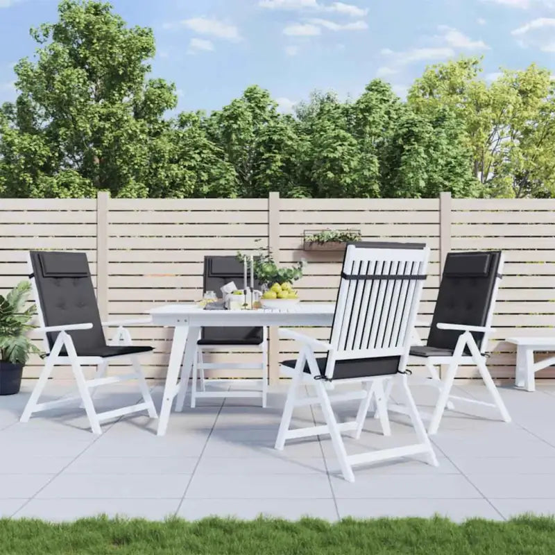 Stoelkussens met hoge rug van oxford stof voor frisse uitstraling - Antraciet / 4 - Stoelkussens