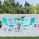Stoelkussens met hoge rug van oxford stof voor frisse uitstraling - Turquoise / 6 - Stoelkussens