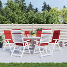 Stoelkussens met hoge rug van oxford stof voor frisse uitstraling - Rood / 6 - Stoelkussens