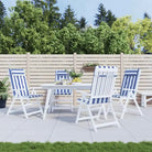 Stoelkussens met hoge rug van oxford stof voor frisse uitstraling - Blauw en wit / 4 - Stoelkussens
