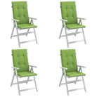 Stoelkussens met hoge rug voor een frisse uitstraling en oorspronkelijke vorm - groen mix / 120 x 50 x 4 cm / 4