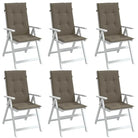 Stoelkussens met hoge rug voor een frisse uitstraling en oorspronkelijke vorm - taupe mix / 120 x 50 x 4 cm / 6