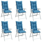 Stoelkussens met hoge rug voor een frisse uitstraling en oorspronkelijke vorm - blauw mix / 120 x 50 x 7 cm / 6