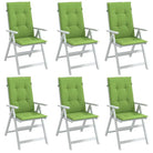 Stoelkussens met hoge rug voor een frisse uitstraling en oorspronkelijke vorm - groen mix / 120 x 50 x 4 cm / 6