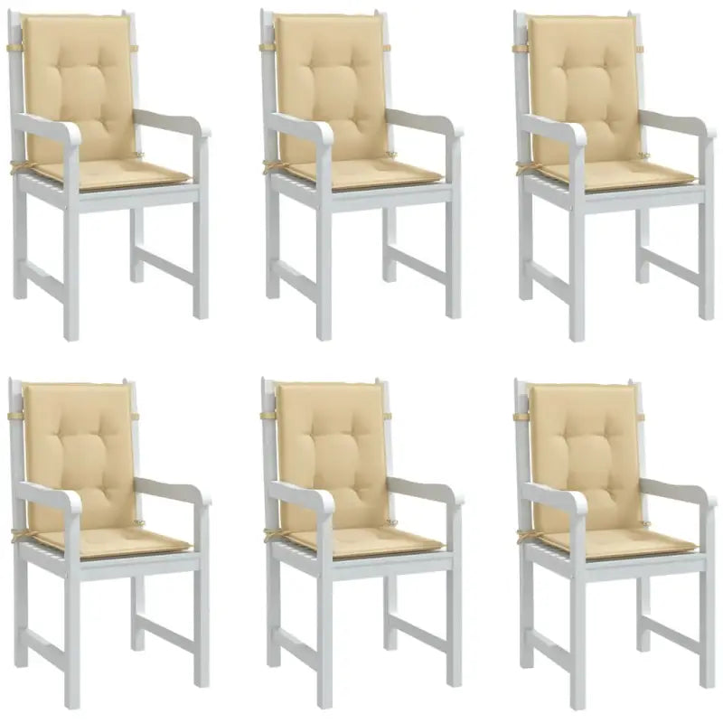 Stoelkussens met lage rug voor een frisse uitstraling en oorspronkelijke vorm - beige mix / 100 x 50 x 4 cm / 6