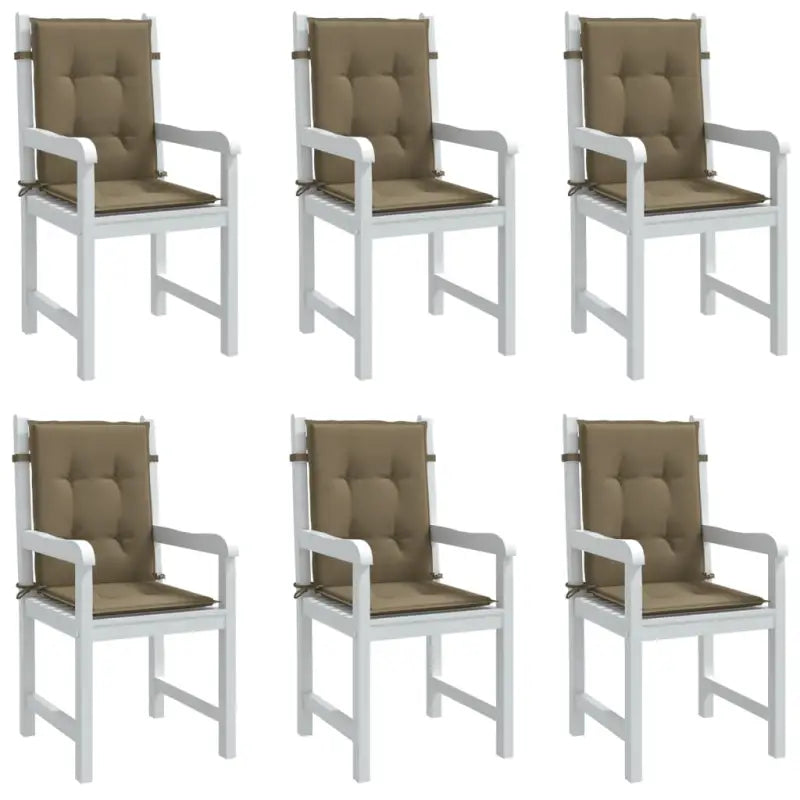 Stoelkussens met lage rug voor een frisse uitstraling en oorspronkelijke vorm - taupe mix / 100 x 50 x 4 cm / 6