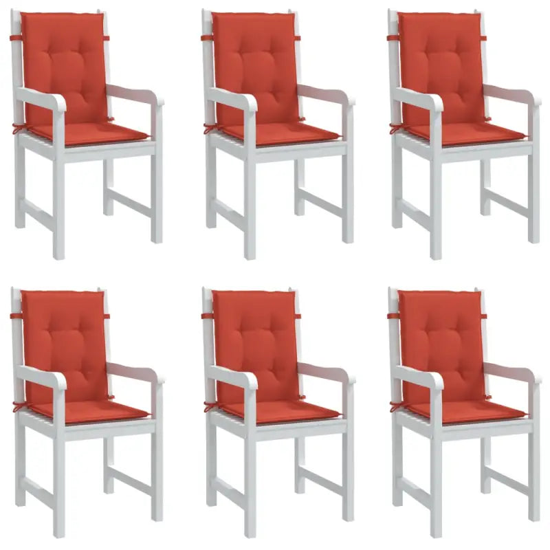 Stoelkussens met lage rug voor een frisse uitstraling en oorspronkelijke vorm - rood mix / 100 x 50 x 4 cm / 6