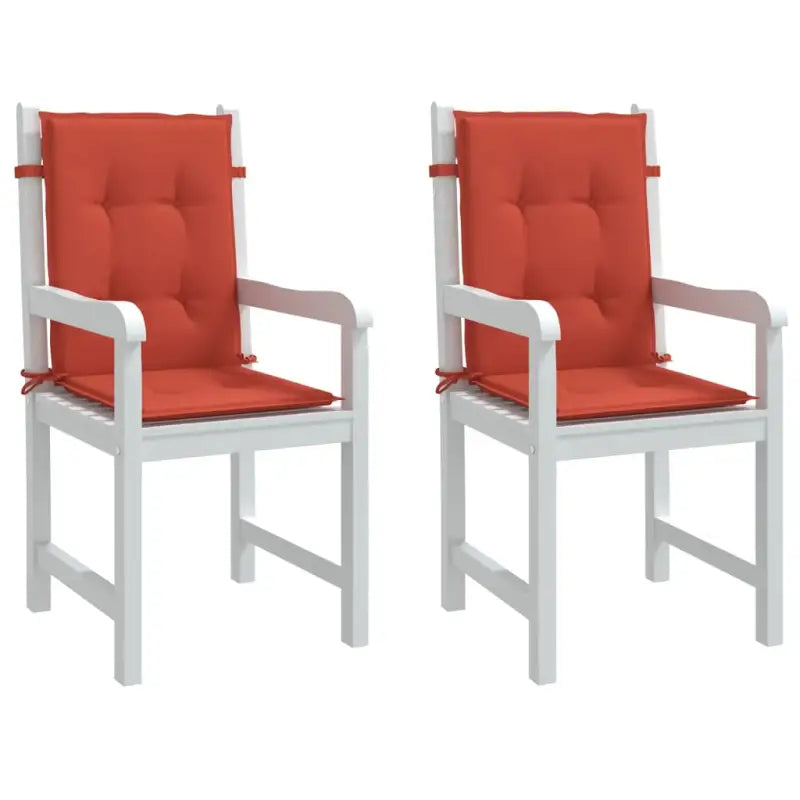 Stoelkussens met lage rug voor een frisse uitstraling en oorspronkelijke vorm - rood mix / 100 x 50 x 4 cm / 2