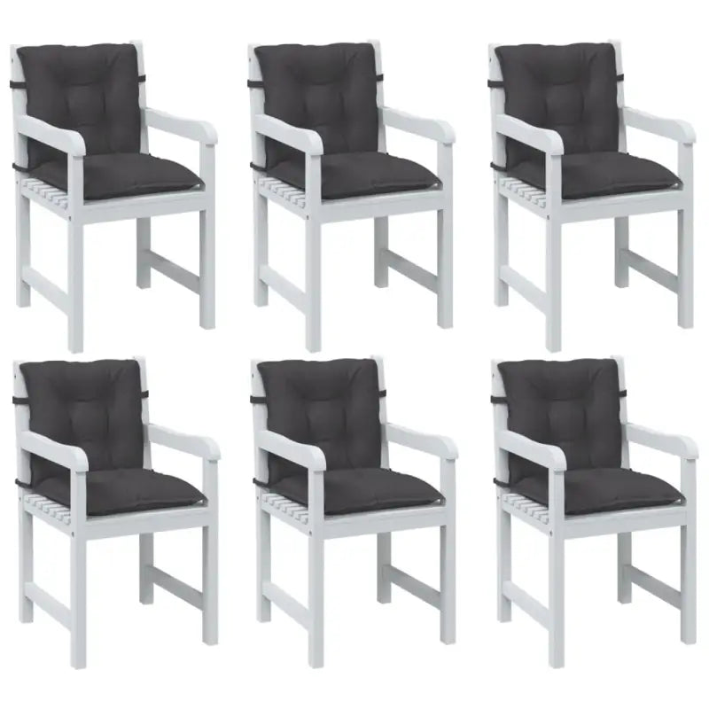 Stoelkussens met lage rug voor een frisse uitstraling en oorspronkelijke vorm - antraciet mix / 100 x 50 x 7 cm / 6