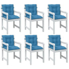 Stoelkussens met lage rug voor een frisse uitstraling en oorspronkelijke vorm - blauw mix / 100 x 50 x 7 cm / 6