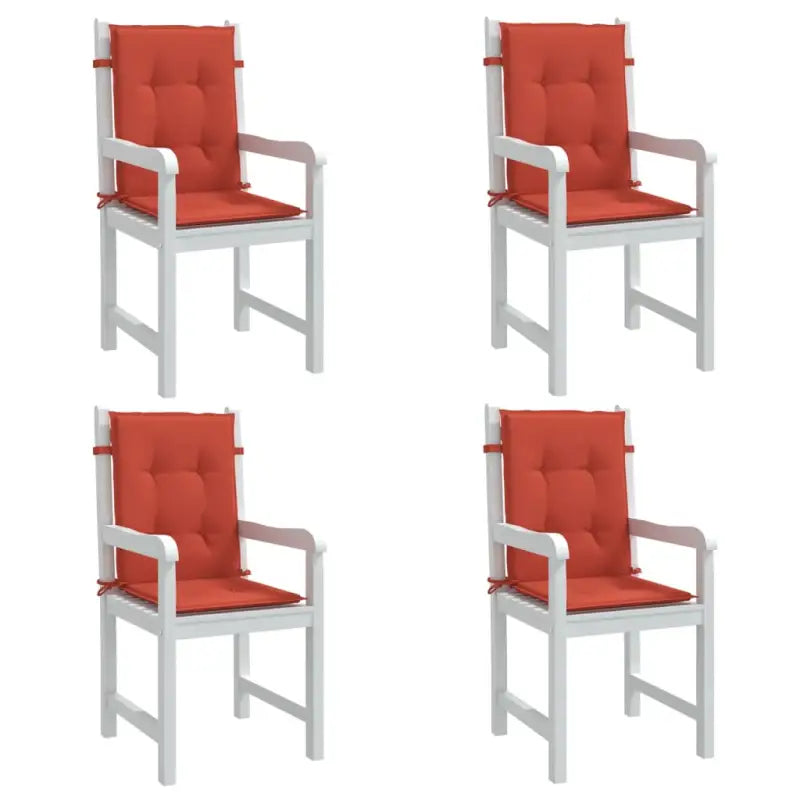 Stoelkussens met lage rug voor een frisse uitstraling en oorspronkelijke vorm - rood mix / 100 x 50 x 4 cm / 4