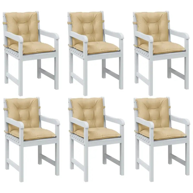 Stoelkussens met lage rug voor een frisse uitstraling en oorspronkelijke vorm - beige mix / 100 x 50 x 7 cm / 6