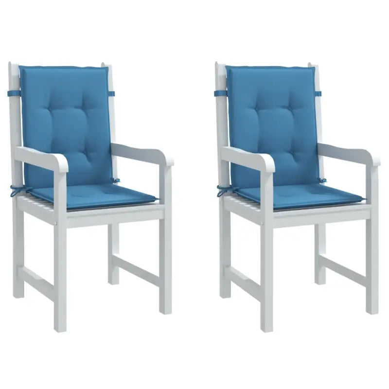 Stoelkussens met lage rug voor een frisse uitstraling en oorspronkelijke vorm - blauw mix / 100 x 50 x 4 cm / 2