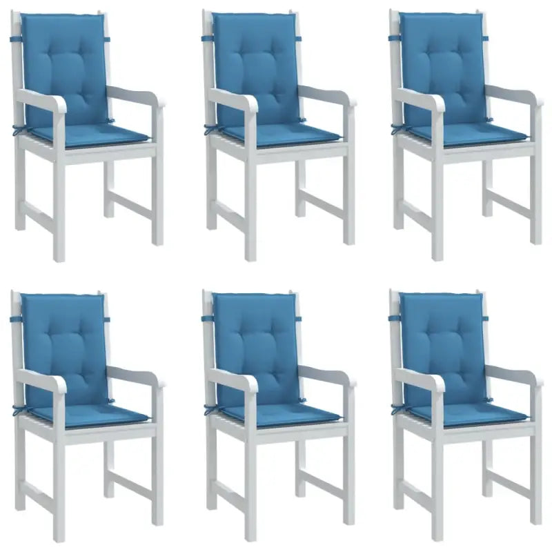 Stoelkussens met lage rug voor een frisse uitstraling en oorspronkelijke vorm - blauw mix / 100 x 50 x 4 cm / 6