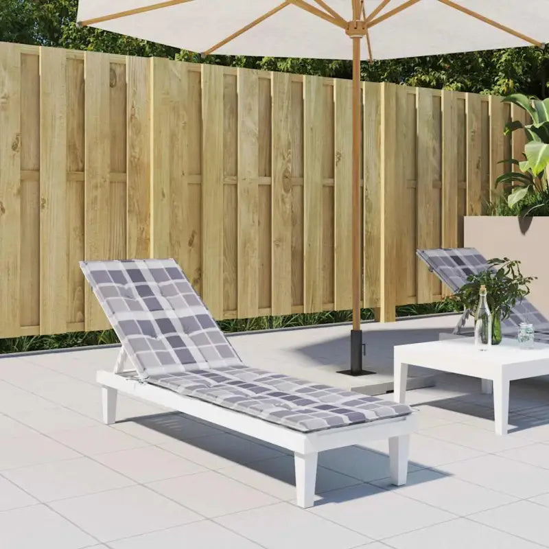 Stoelkussens met oxford stof voor een frisse uitstraling in je buitenruimte - Grijs ruitpatroon / 1 - Stoelkussens