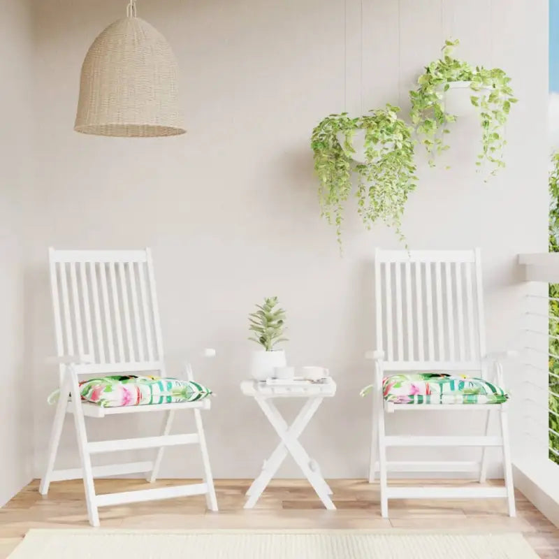 Stoelkussens van Oxford stof voor een frisse uitstraling en behoud van oorspronkelijke vorm - Groen en roze / 50 x 50 x