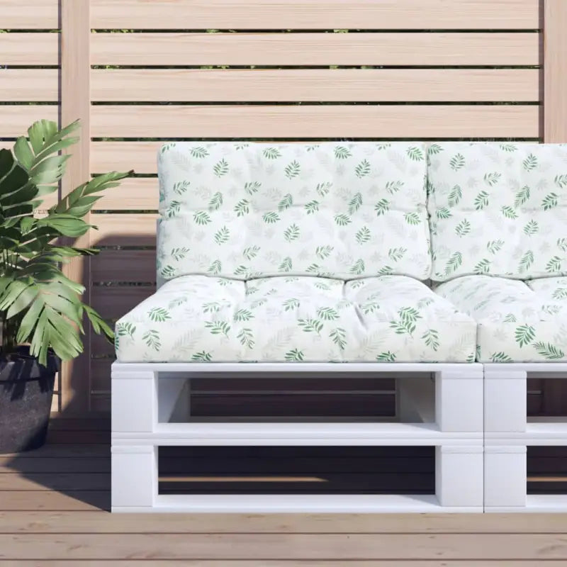 Stoelkussens voor een frisse uitstraling en behouden oorspronkelijke vorm - Wit en groen / 80 x 80 x 12 cm / 1