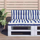 Stoelkussens voor een frisse uitstraling en behouden oorspronkelijke vorm - Blauw en wit / 70 x 70 x 12 cm / 1