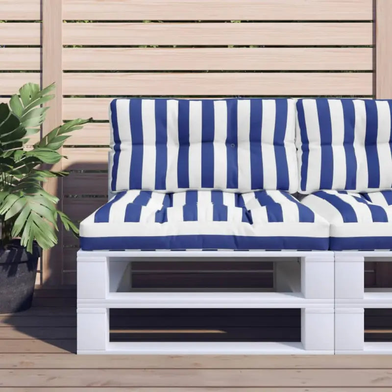Stoelkussens voor een frisse uitstraling en behouden oorspronkelijke vorm - Blauw en wit / 70 x 70 x 12 cm / 1