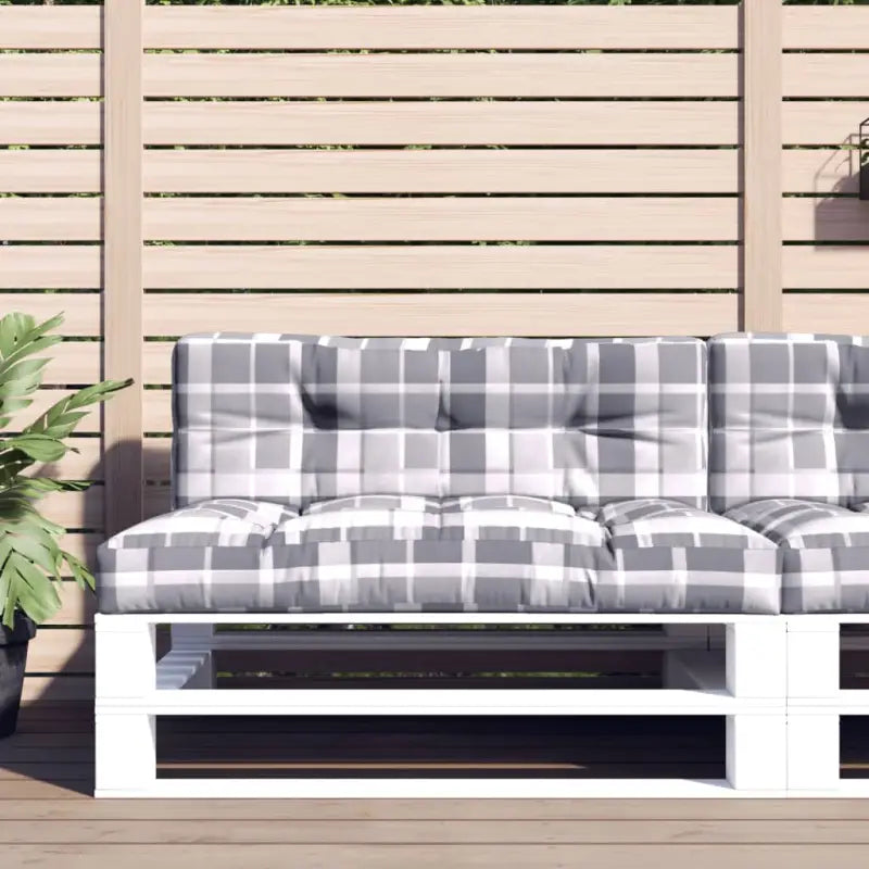 Stoelkussens voor een frisse uitstraling en behouden oorspronkelijke vorm - Grijs ruitpatroon / 120 x 80 x 12 cm / 1