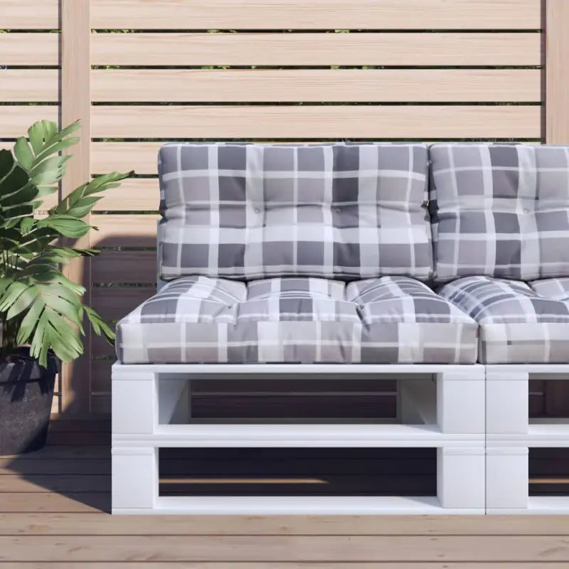 Stoelkussens voor een frisse uitstraling en behouden oorspronkelijke vorm - Grijs ruitpatroon / 80 x 80 x 12 cm / 1