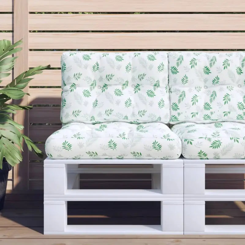 Stoelkussens voor een frisse uitstraling en behouden oorspronkelijke vorm - Wit en groen / 50 x 50 x 12 cm / 1