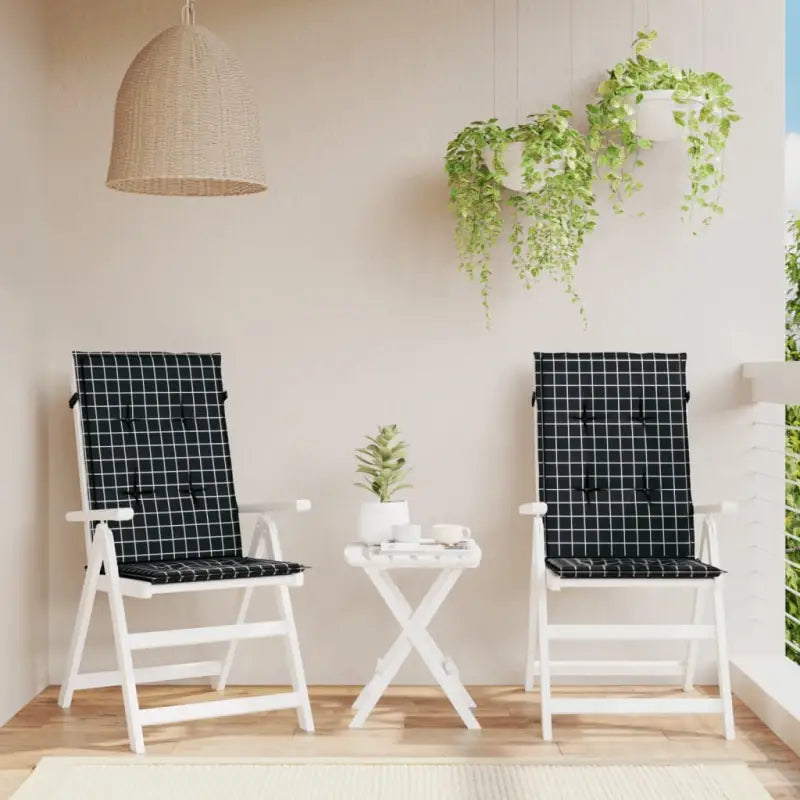 Stoelkussens voor een frisse uitstraling en behouden oorspronkelijke vorm - Zwart en wit / 120 x 50 x 3 cm / 2