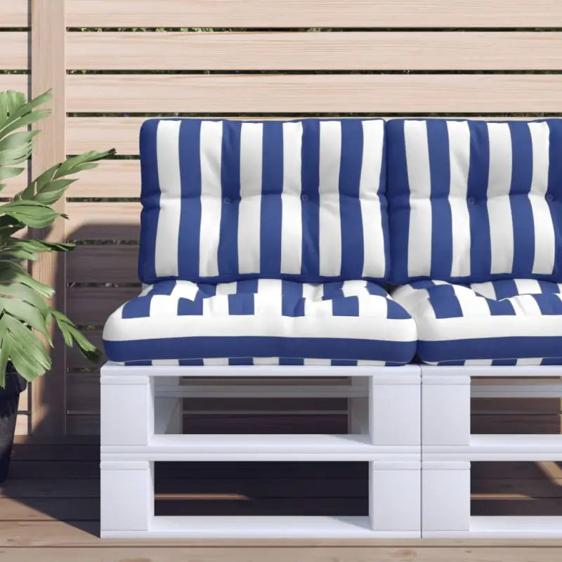 Stoelkussens voor een frisse uitstraling en behouden oorspronkelijke vorm - Blauw en wit / 50 x 50 x 12 cm / 1