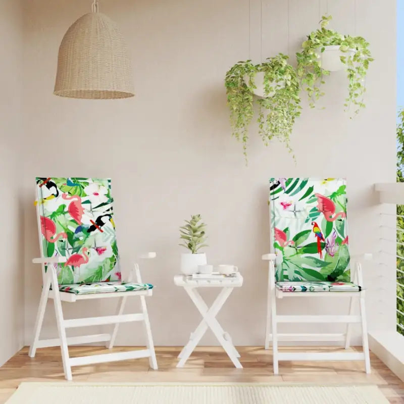 Stoelkussens voor een frisse uitstraling en behouden oorspronkelijke vorm - Groen en roze / 120 x 50 x 3 cm / 2