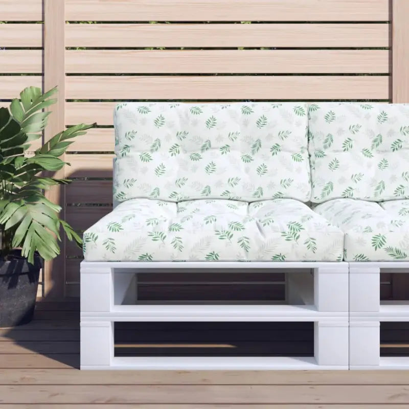 Stoelkussens voor een frisse uitstraling en behouden oorspronkelijke vorm - Wit en groen / 70 x 70 x 12 cm / 1