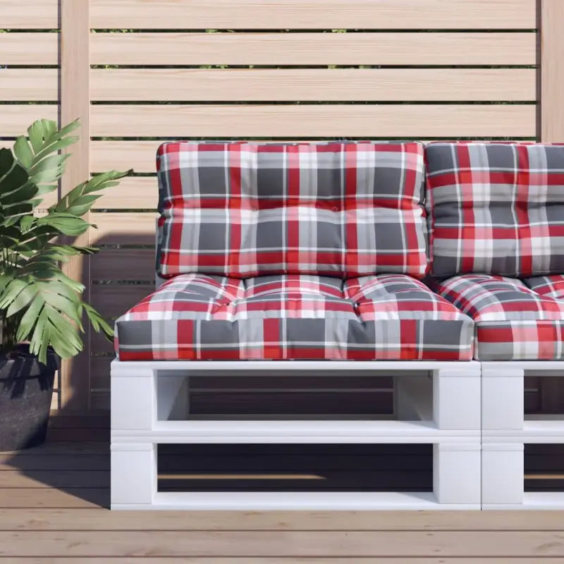 Stoelkussens voor een frisse uitstraling en behouden oorspronkelijke vorm - Rood ruitpatroon / 70 x 70 x 12 cm / 1