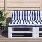Stoelkussens voor een frisse uitstraling en behouden oorspronkelijke vorm - Blauw en wit / 80 x 80 x 12 cm / 1