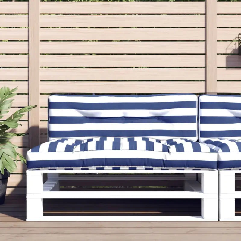 Stoelkussens voor een frisse uitstraling en behouden oorspronkelijke vorm - Blauw en wit / 120 x 80 x 12 cm / 1