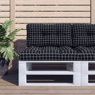 Stoelkussens voor een frisse uitstraling en behouden oorspronkelijke vorm - Zwart ruitpatroon / 80 x 80 x 12 cm / 1