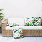 Stoelkussens voor frisse uitstraling en behoud van oorspronkelijke vorm - Groen en roze / 50 x 50 cm / 4 - Stoelkussens