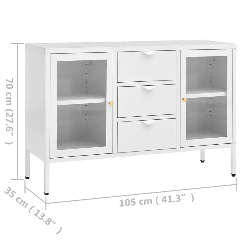 Strak dressoir met gehard glas en verstelbare schappen - Dressoirs & buffetkasten