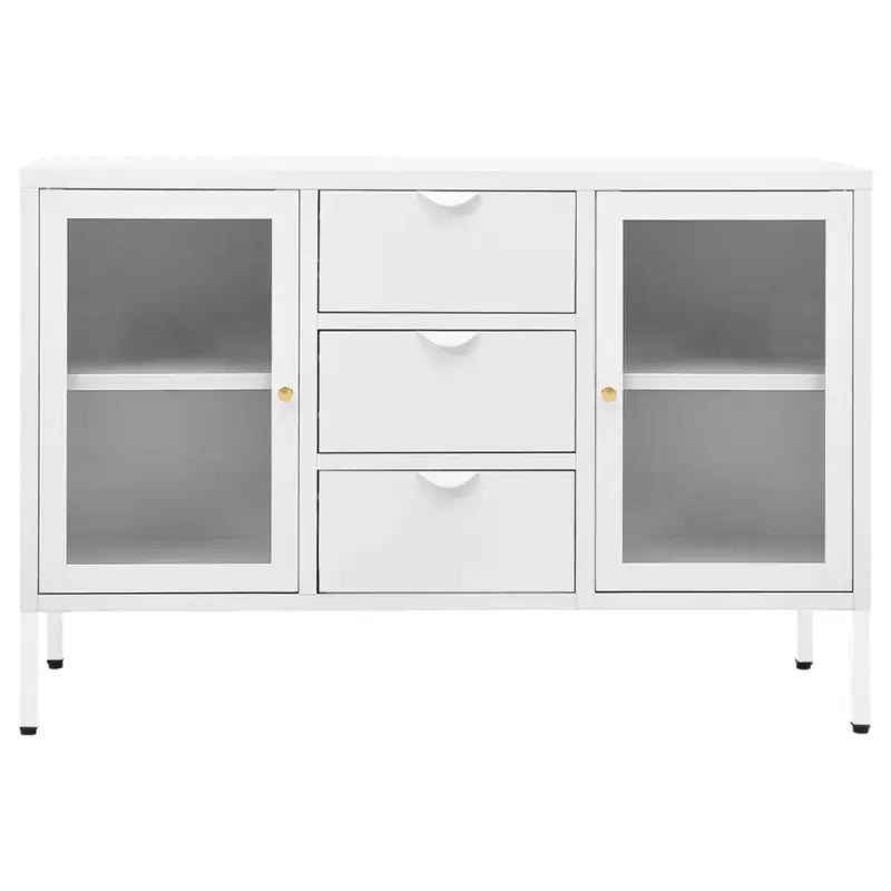 Strak dressoir met gehard glas en verstelbare schappen - Dressoirs & buffetkasten