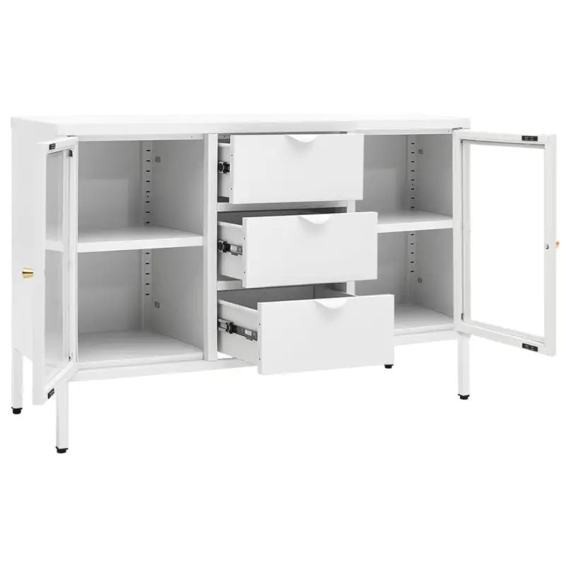 Strak dressoir met gehard glas en verstelbare schappen - Dressoirs & buffetkasten