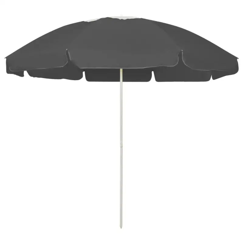 Strandparasol met UV-bescherming en stevige baleinen - Antraciet en wit / 240 cm / 1 - Parasols en zonneschermen