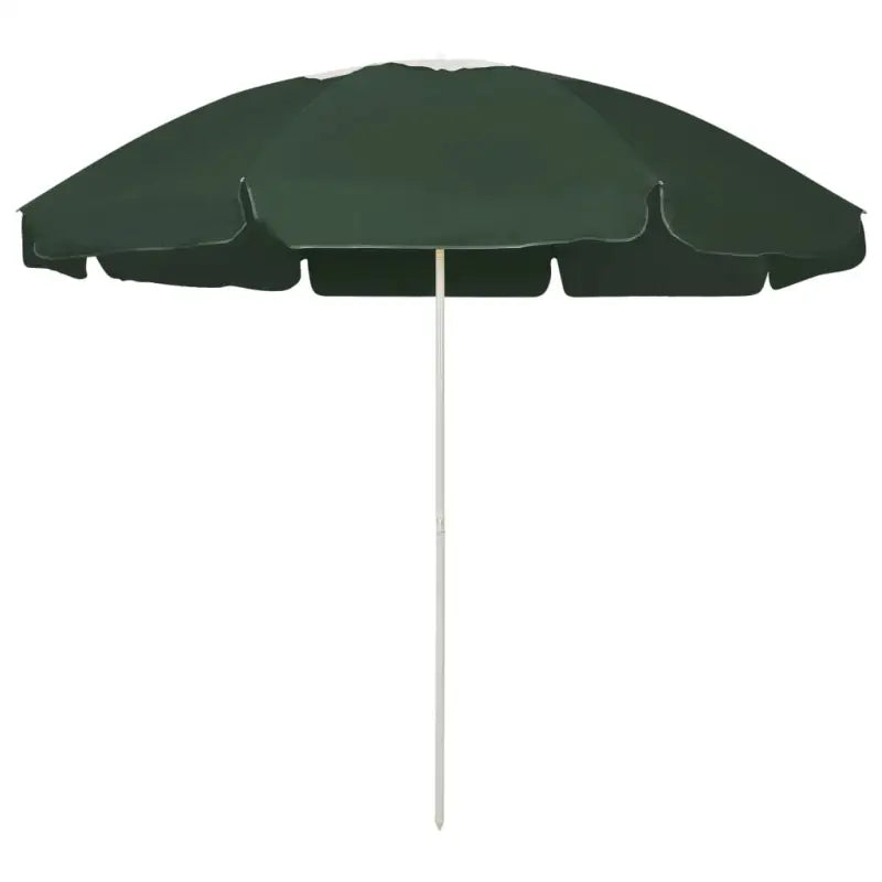 Strandparasol met UV-bescherming en stevige baleinen - Groen en wit / 240 cm / 1 - Parasols en zonneschermen