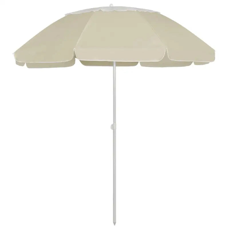 Strandparasol met UV-bescherming en stevige baleinen - zandgeel en wit / 300 cm / 1 - Parasols en zonneschermen