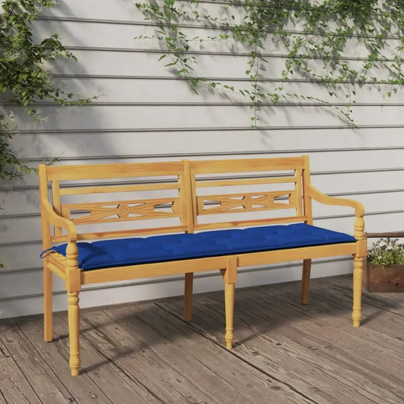 Teakhouten Tuinbank met fijn geschuurd oppervlak voor rustieke charme - Blauw / 150 cm / 1 - Tuinbanken