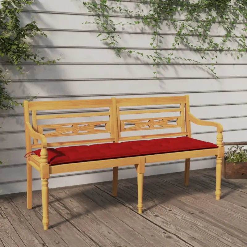 Teakhouten Tuinbank met fijn geschuurd oppervlak voor rustieke charme - Rood / 150 cm / 1 - Tuinbanken