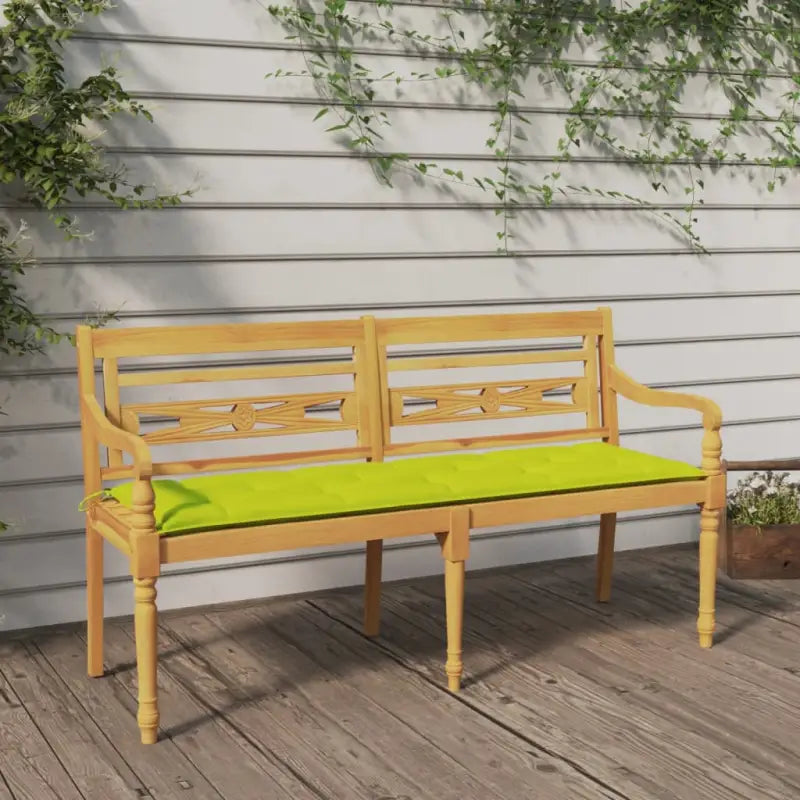 Teakhouten Tuinbank met fijn geschuurd oppervlak voor rustieke charme - Heldergroen / 150 cm / 1 - Tuinbanken