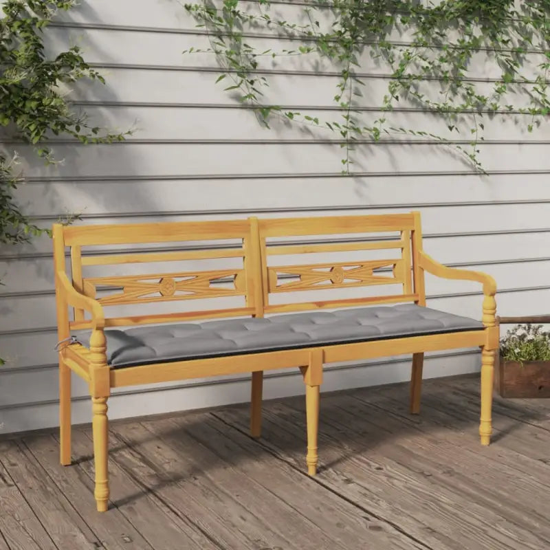 Teakhouten Tuinbank met fijn geschuurd oppervlak voor rustieke charme - Grijs / 150 cm / 1 - Tuinbanken