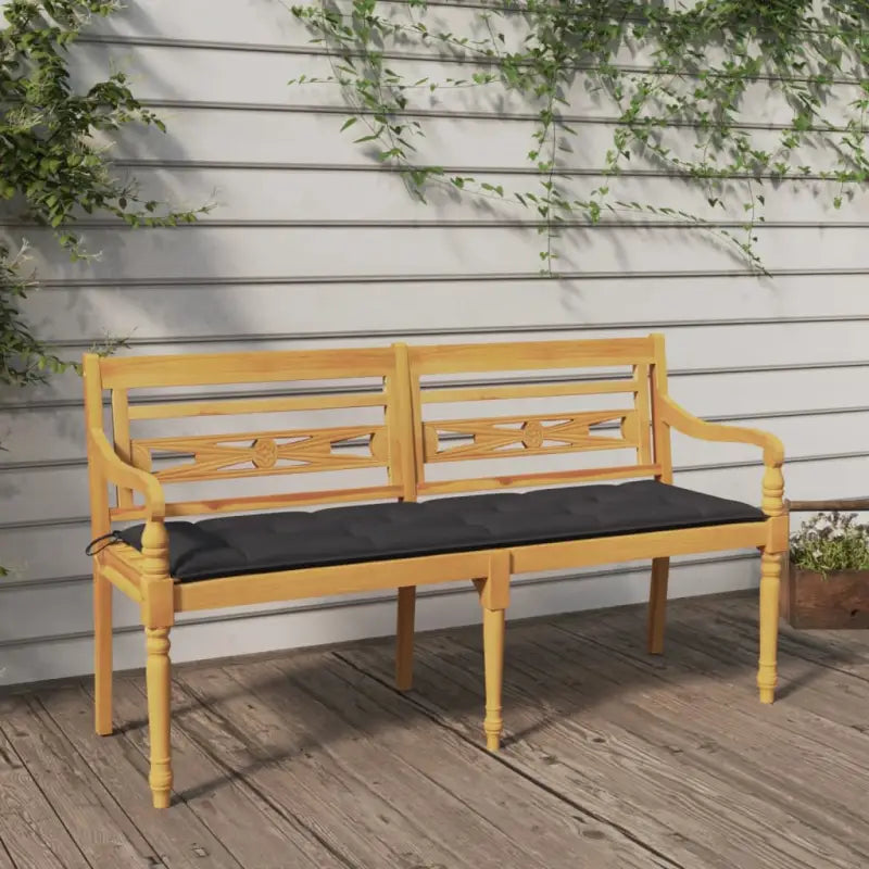 Teakhouten Tuinbank met fijn geschuurd oppervlak voor rustieke charme - Antraciet / 150 cm / 1 - Tuinbanken