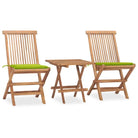 Teakhouten tuinset met fijn geschuurd afmetingen tafel en stoel - Heldergroen - Tuinsets