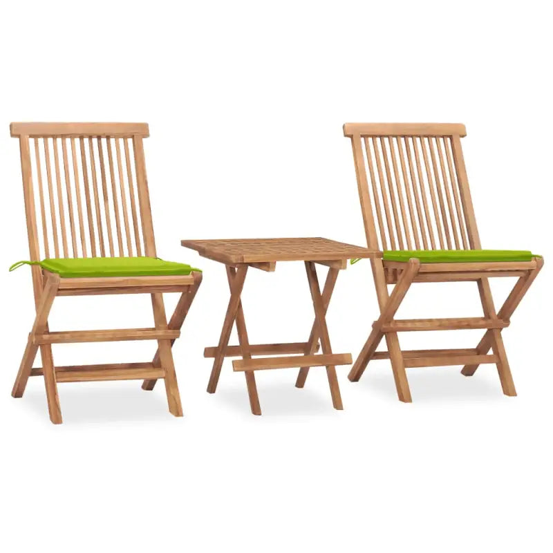 Teakhouten tuinset met fijn geschuurd afmetingen tafel en stoel - Heldergroen - Tuinsets